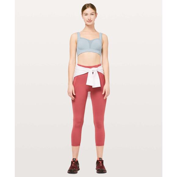 Lululemon Time To Sweat Crop *23" Size 2 Red EUC - Picture 3 of 10